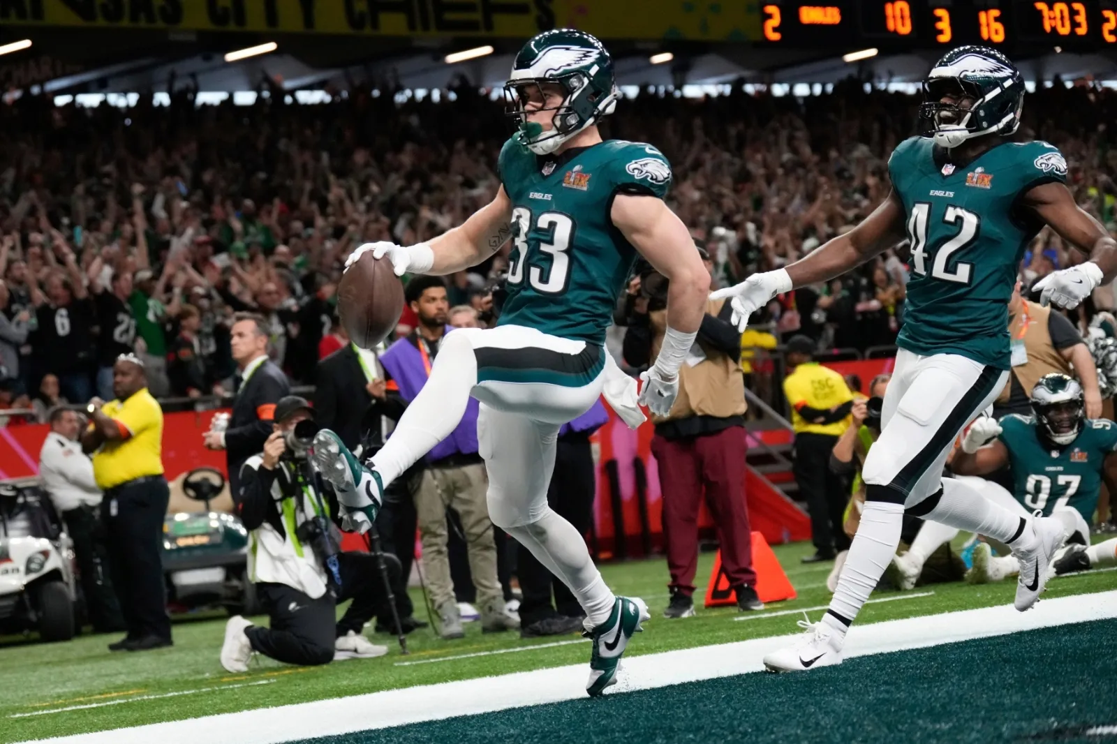 Cooper DeJean celebra su 22 años con el primer TD de cumpleaños en el Super Bowl