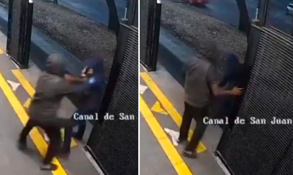 Hombre empuja a una policía al carril del Metrobús y es arrollada (Video)