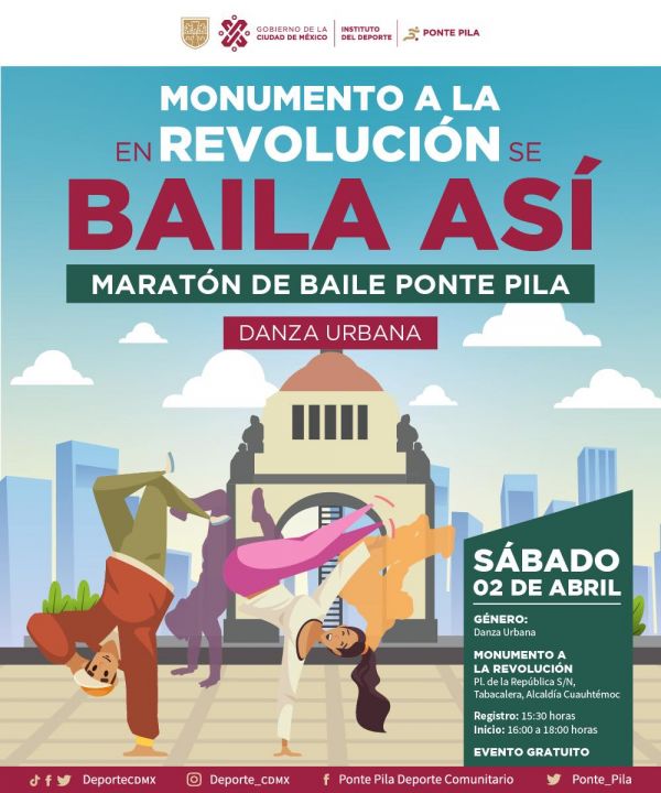 Gobierno CDMX: Maratón de Baile. Monumento a la Revolución