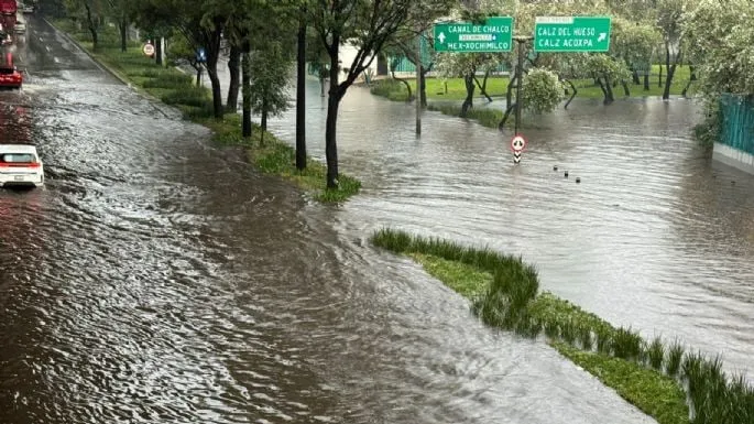 Inundaciones en Tlalpan y Coyoacán por lluvias fuertes (Fotos y Video)