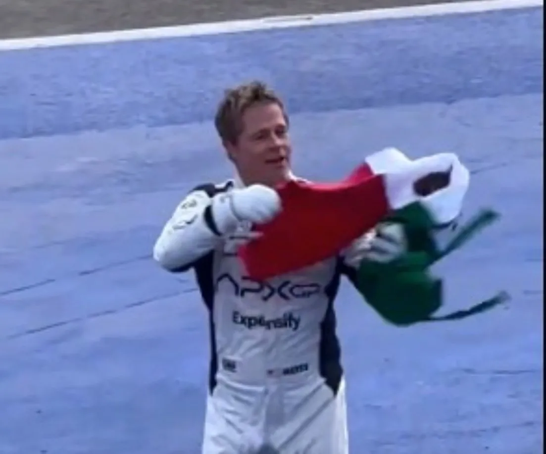 Brad Pitt causa sensación en el Gran Premio de México (Video)