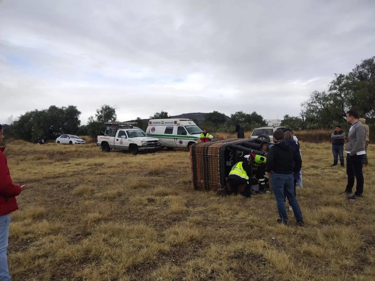 Se accidenta globo aerostático cerca de Teotihuacán; dos extranjeros heridos (Video)