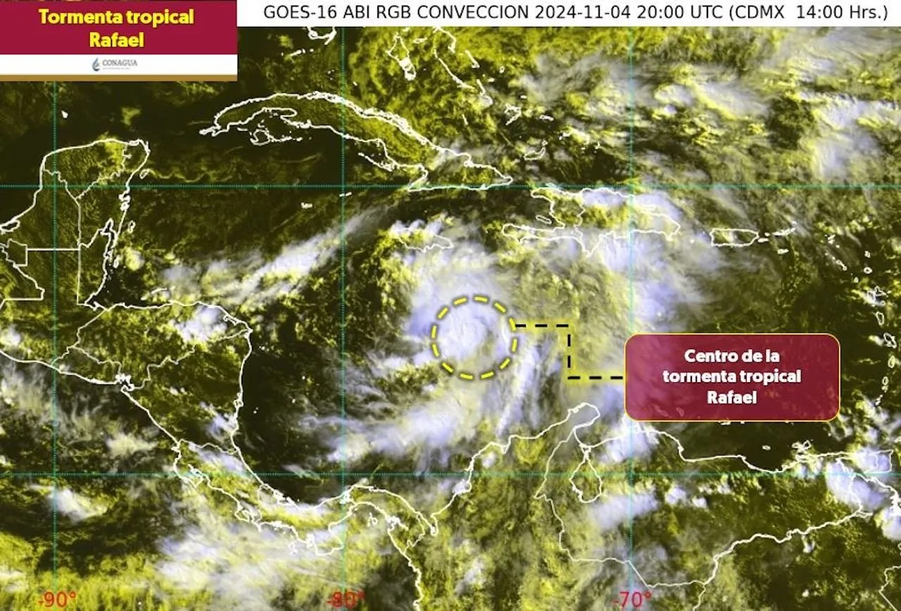 Se forma en el Caribe la tormenta tropical Rafael; se prevé que sea un huracán categoría 2