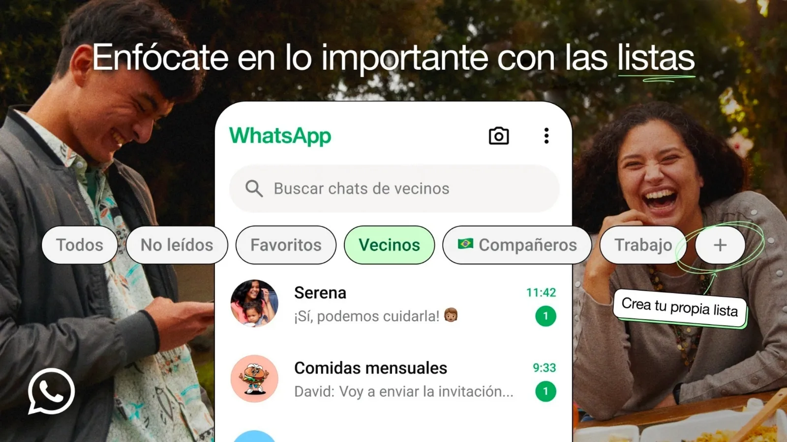 WhatsApp permite organizar las conversaciones en listas personalizadas