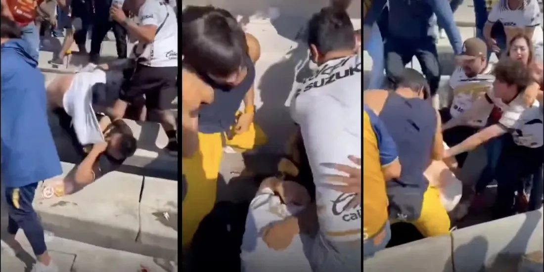 Captan pelea en gradas del Olímpico Universitario; Liga MX confirma detención de agresores (Videos)