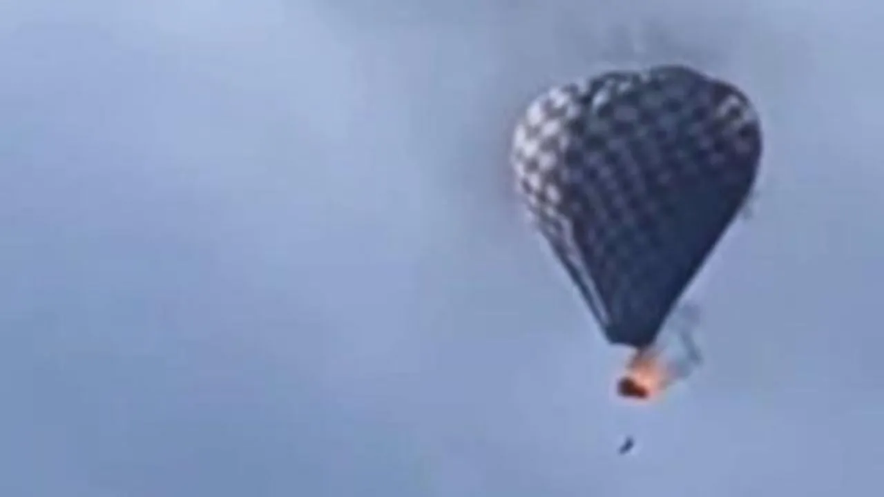 Hombre cae al vació mientras su globo aerostático se incendiaba en Zacatecas (Videos)