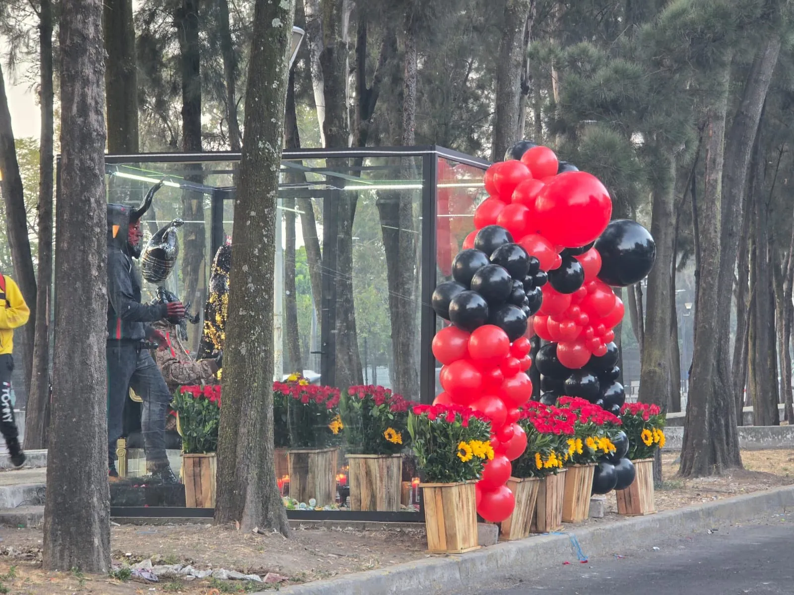 Colocan altar satánico en camellón del Río Churubusco; autoridades lo retiran por falta de permisos