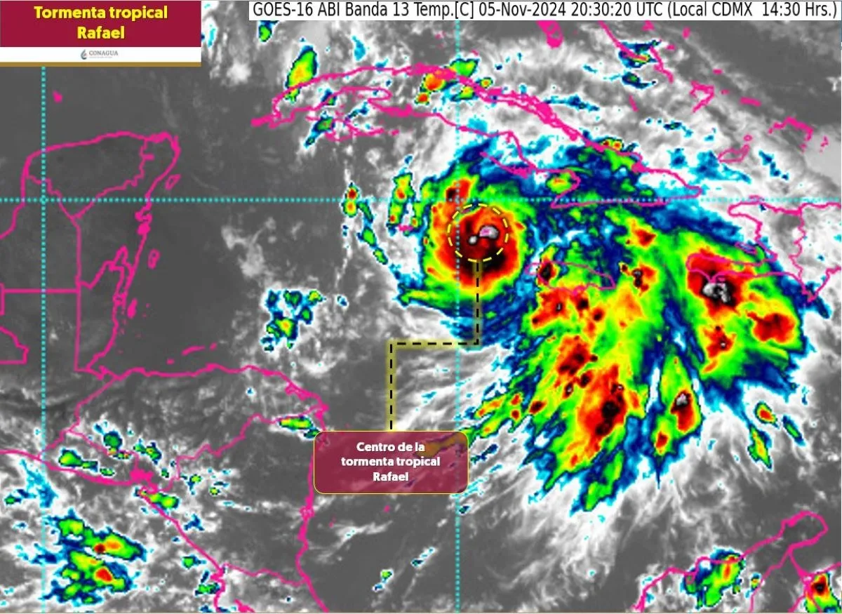 Tormenta tropical Rafael se intensifica gradualmente; ¿a qué distancia está de Cancún?