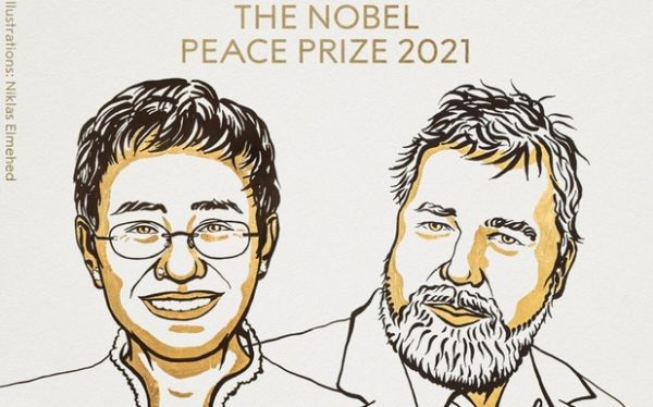 Maria Ressa y Dmitry Muratov reciben premio Nobel de la Paz 2021