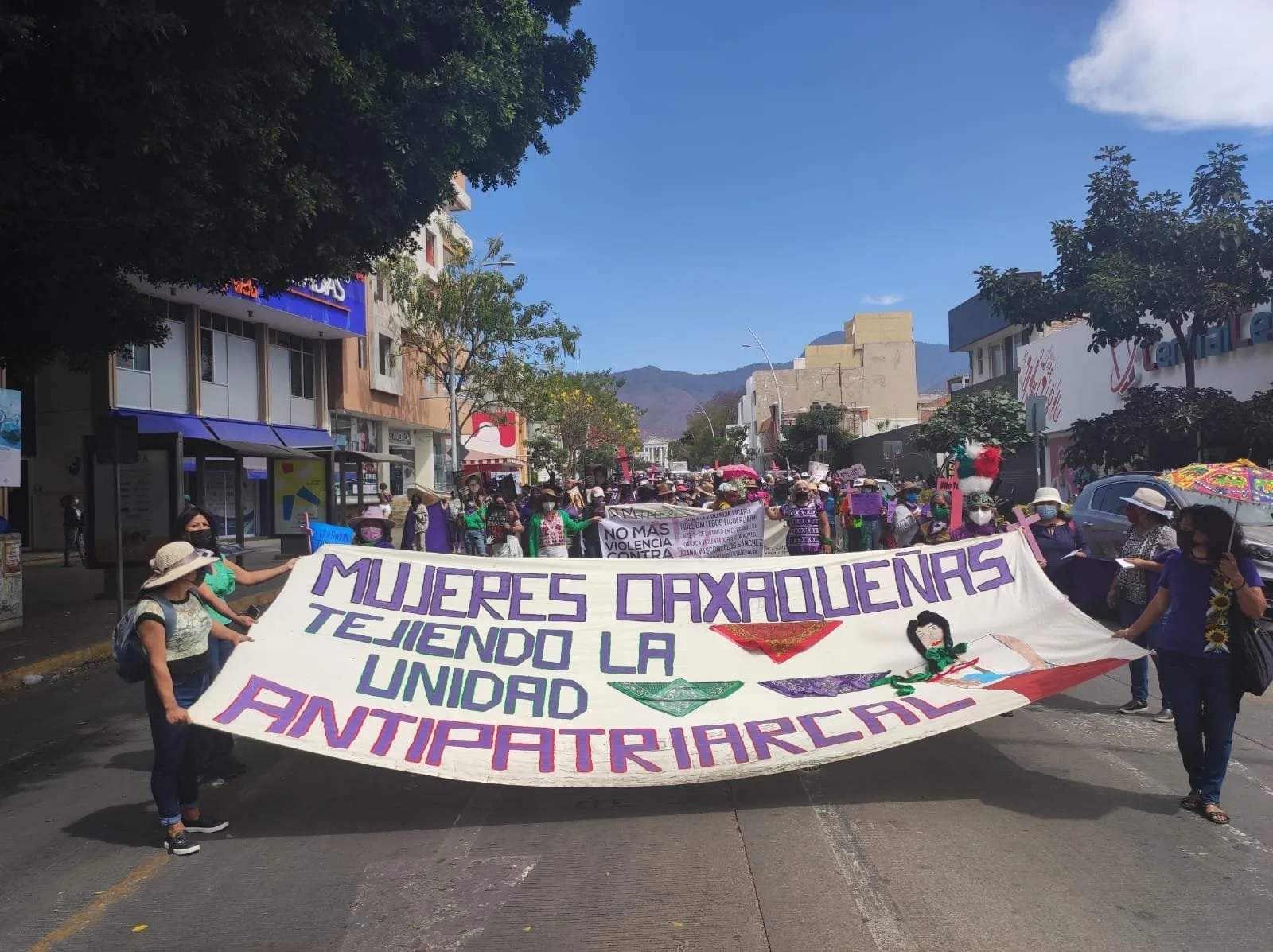 Cuestionan a Salomón Jara por blindar edificios y mandar grupos de choque a marcha feminista (Video)