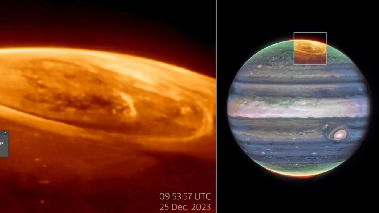 Telescopio Webb capta las brillantes auroras de Júpiter