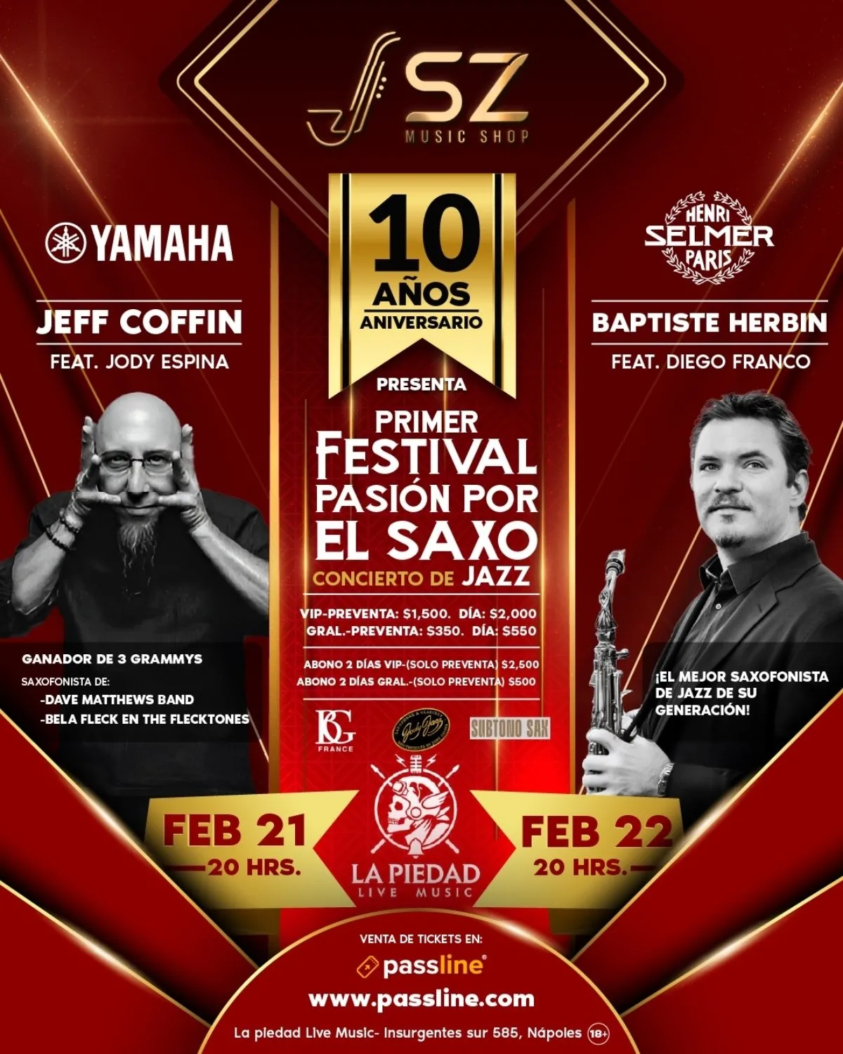 Festival “Pasión por el Saxo”, primera edición con Jeff Coffin y Baptiste Herbin