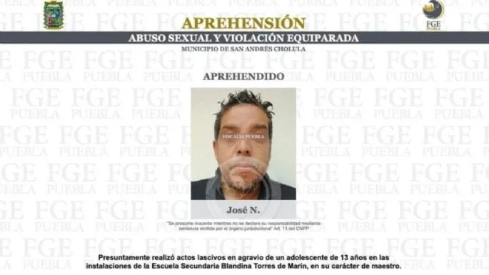 Detienen a maestro acusado de violar a alumno de secundaria